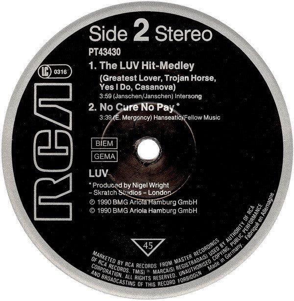 Luv' : Luv Hit-Medley (12", Maxi)
