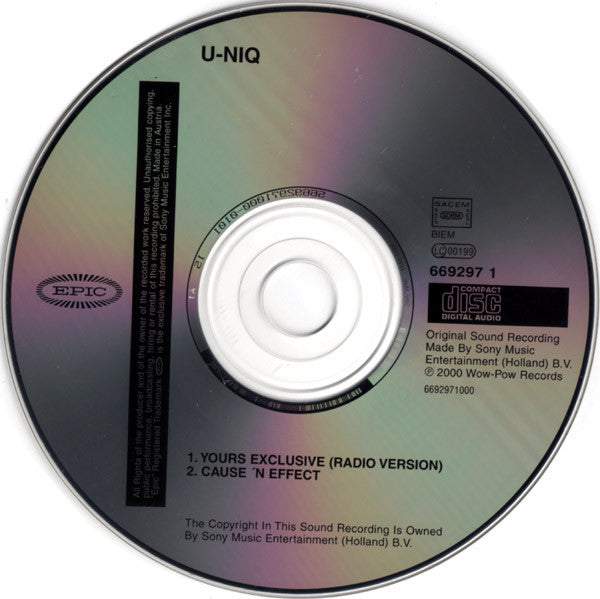 U-Niq (2) : Yours Exclusive (CD, Single)