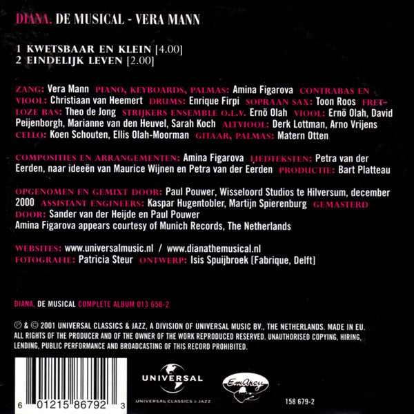 Vera Mann : Kwetsbaar En Klein / Eindelijk Leven (CD, Single)