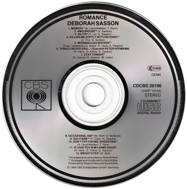 Deborah Sasson : Romance (CD, Album)