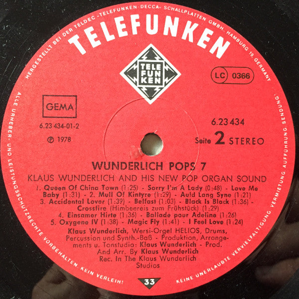 Klaus Wunderlich : Wunderlich Pops 7 (LP, Album)
