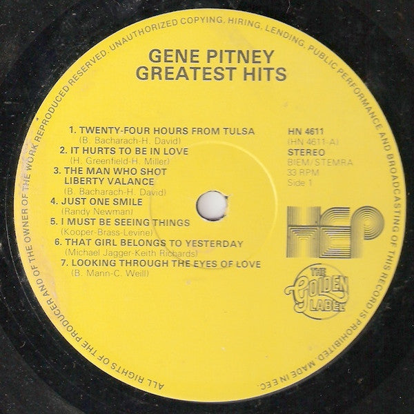 Gene Pitney : Greatest Hits (LP, Comp)