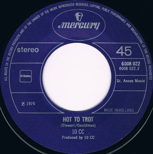 10cc : The Things We Do For Love (7", Single)