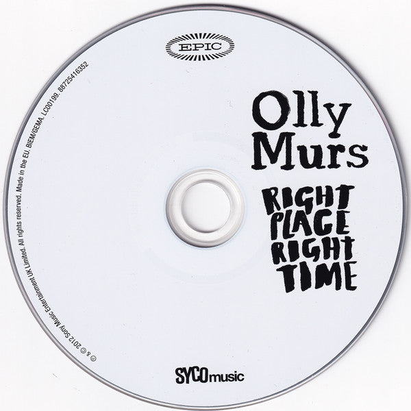 Olly Murs : Right Place Right Time (CD, Album, RP)