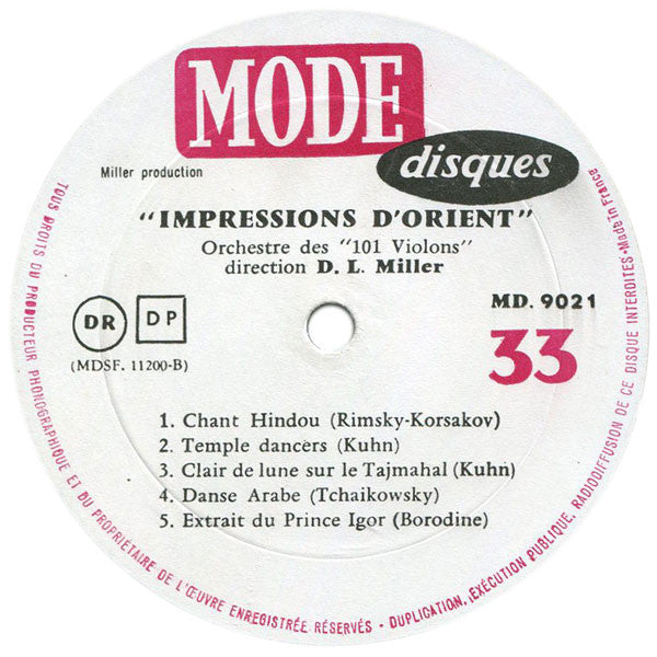 101 Strings : Impressions D'Orient (LP, Album, Mono)