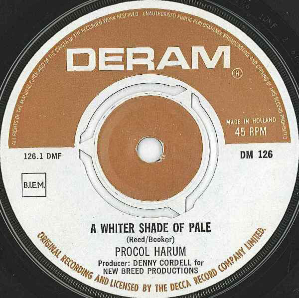 Procol Harum : A Whiter Shade Of Pale / Lime Street Blues (7", Single, Mono)