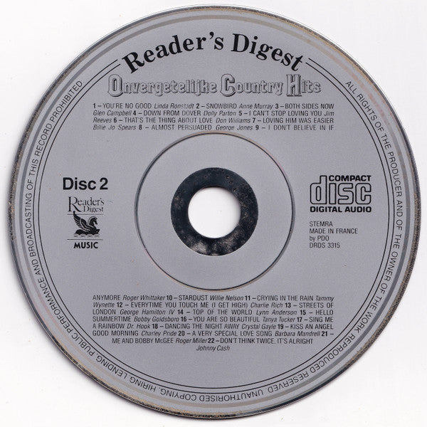 Various : Onvergetelijke Country Hits (5xCD, Comp)