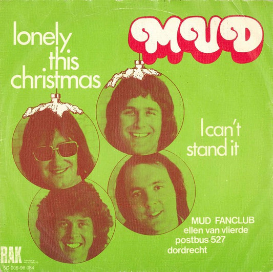 Mud : Lonely This Christmas (7", Single)