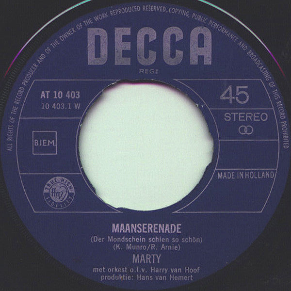 Marty (7) : Maanserenade / Het Grote Bal (7", Single)