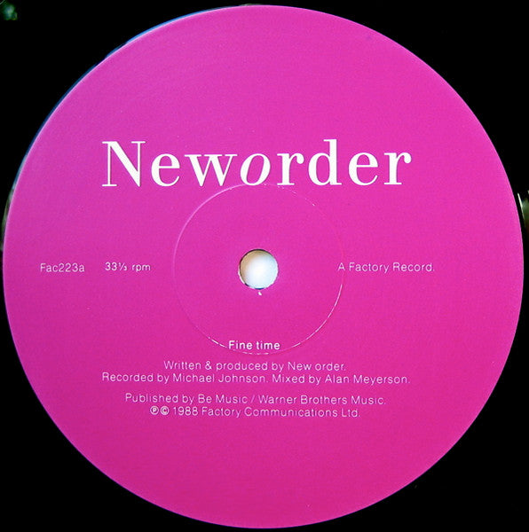 New Order : Fine Time (12", Single)