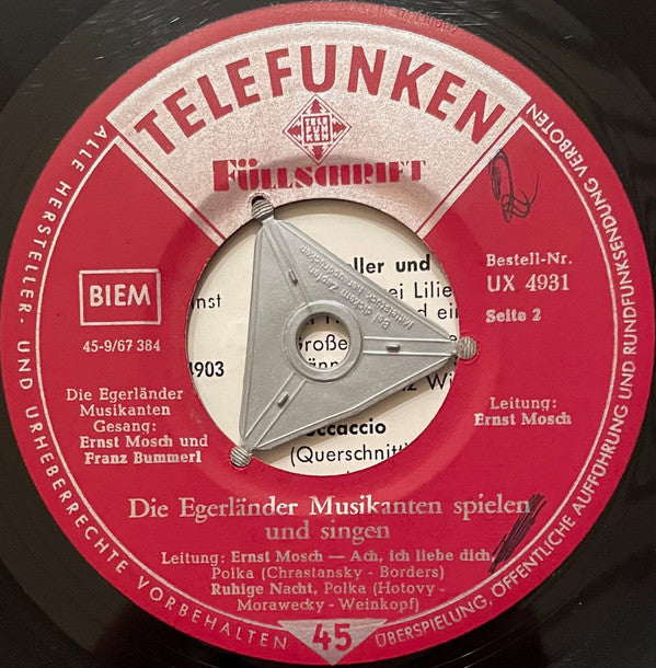Ernst Mosch Und Seine Original Egerländer Musikanten : Die Egerländer Musikanten Spielen Und Singen - Nr.1 (7", EP, Mono, Ora)