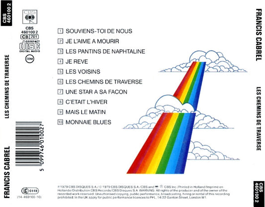 Francis Cabrel : Les Chemins De Traverse (CD, Album, RE)