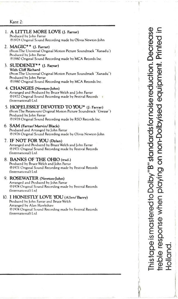 Olivia Newton-John : Greatest Hits (Cass, Comp)