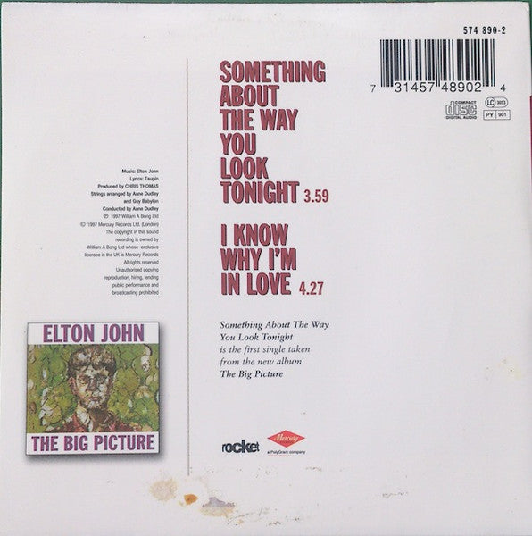Elton John : Something About The Way You Look Tonight (CD, Single, Car)