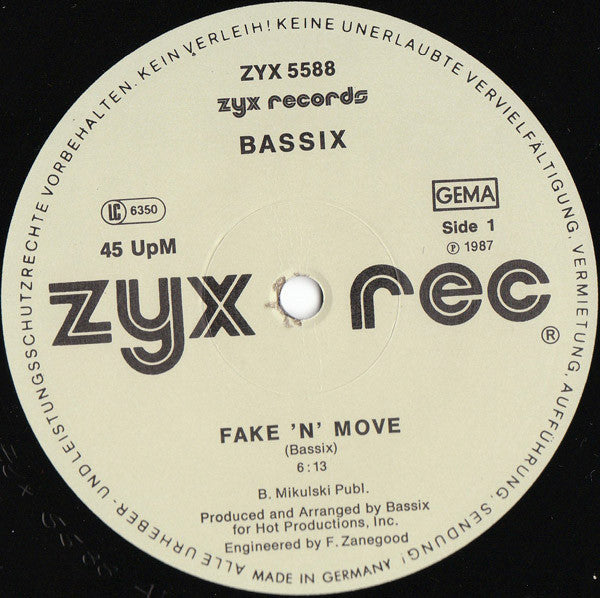 Bassix : Fake 'N' Move (12")