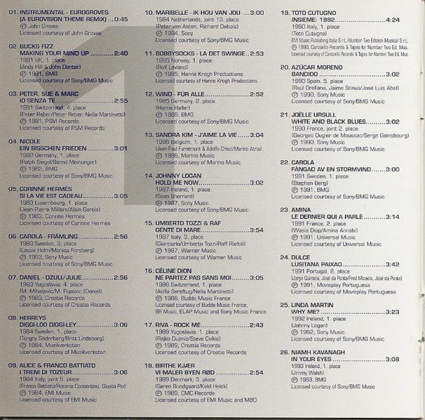 Various : Congratulations: 50 Years Of The Eurovision Song Contest (All The Winners + Favourites 1981 2005) (2xCD, Comp)