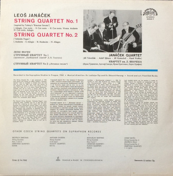 Leoš Janáček, Janáček Quartet : String Quartets Nos. 1 And 2 (LP, RP)