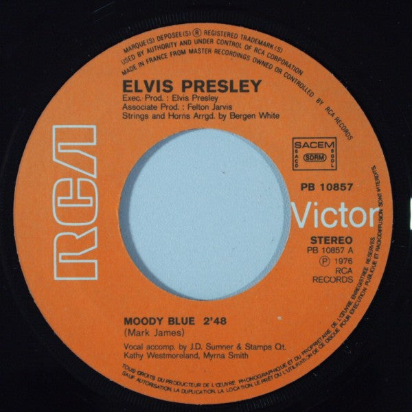 Elvis Presley : Moody Blue (7", Single)