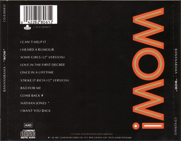 Bananarama : Wow! (CD, Album)