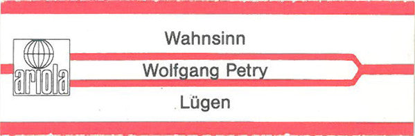 Wolfgang Petry : Wahnsinn (7", Single)