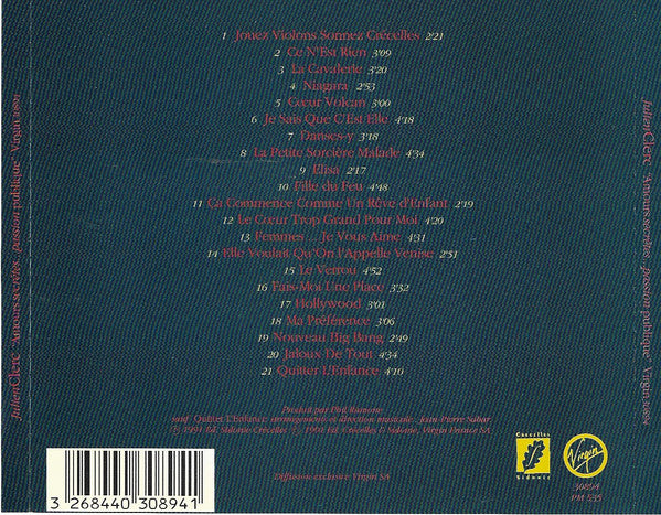 Julien Clerc : "Amours Secrètes... ...Passion Publique." (CD, Album)
