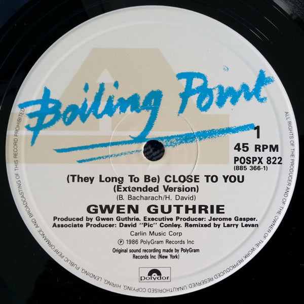 Gwen Guthrie : (They Long To Be ) Close To You (12")