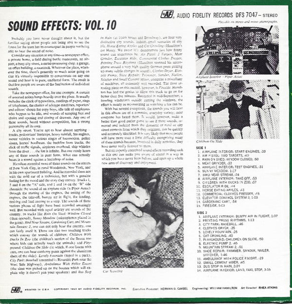 No Artist : Sound Effects Volume 10 (LP, Album)