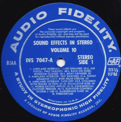No Artist : Sound Effects Volume 10 (LP, Album)