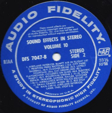 No Artist : Sound Effects Volume 10 (LP, Album)