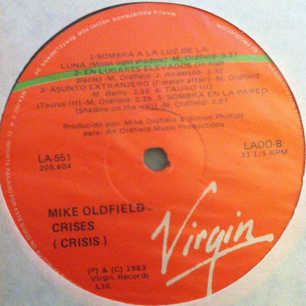 Mike Oldfield : Crises = Crisis (LP, Album)