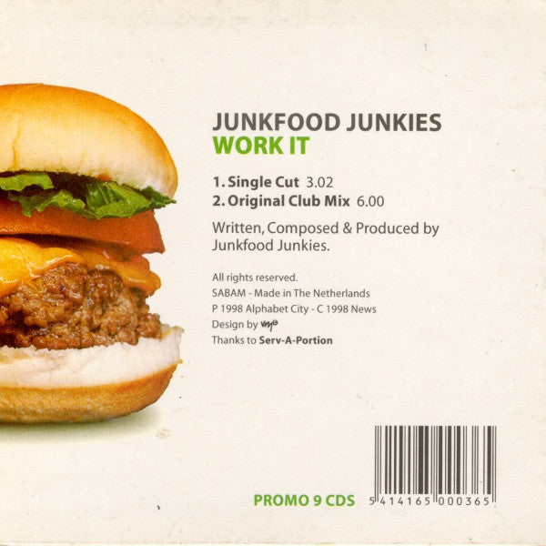 Junkfood Junkies : Work It (CD, Single)
