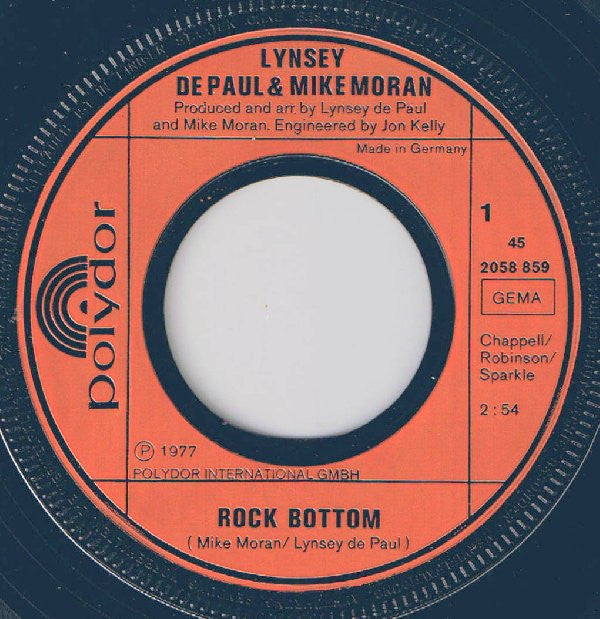 Lynsey De Paul & Mike Moran : Rock Bottom (7", Single)