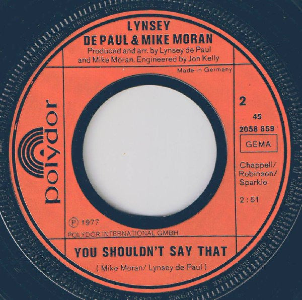 Lynsey De Paul & Mike Moran : Rock Bottom (7", Single)