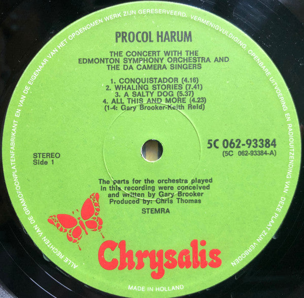 Procol Harum In Concert With The Edmonton Symphony Orchestra : Live (LP, Album)