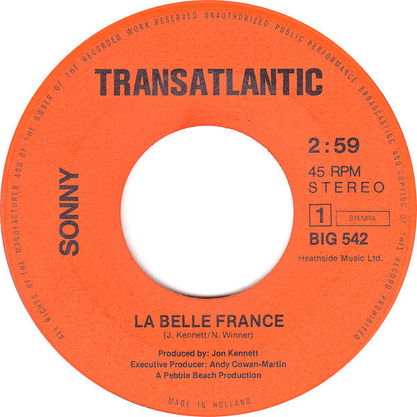 Sonny Worthing : La Belle France / Round And Round (7", Single)