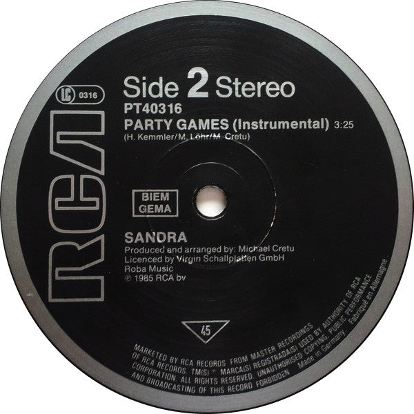 Sandra : (I'll Never Be) Maria Magdalena (12", Maxi)