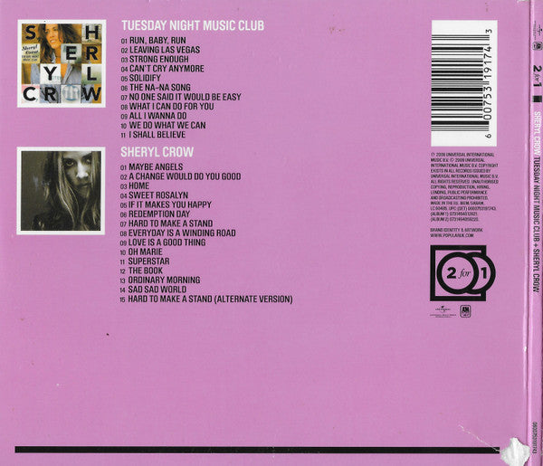 Sheryl Crow : Tuesday Night Music Club + Sheryl Crow (CD, Album, RE + CD, Album, RE + Comp)