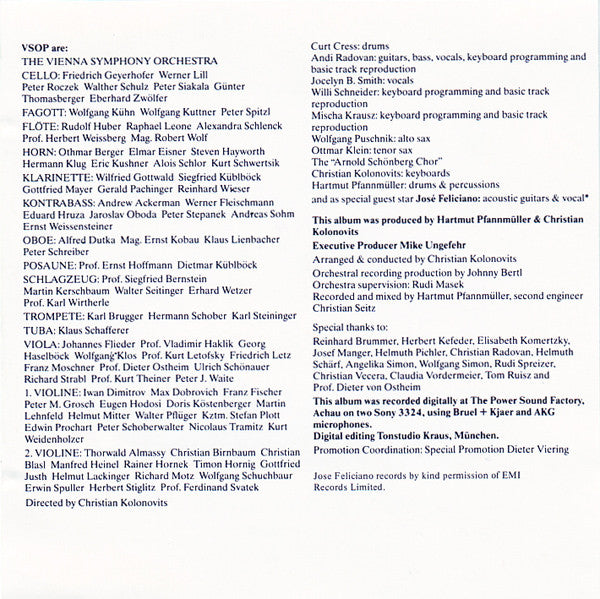 Vienna Symphonic Orchestra Project / Vienna Symphonic Orchestra Project - Wiener Symphoniker Mit Gast-Star José Feliciano : Classic & Rock - Die Neue Dimension (CD, Album)