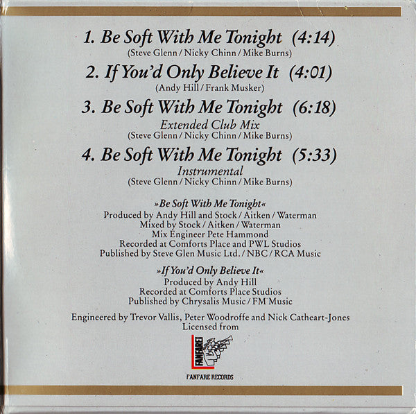 Gloria Gaynor : Be Soft With Me Tonight (CD, Maxi)