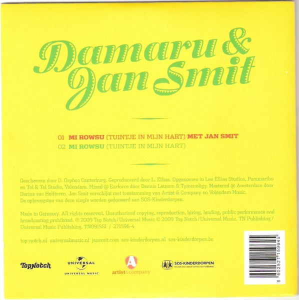 Damaru & Jan Smit : Mi Rowsu (Tuintje In Mijn Hart) (CD, Single)