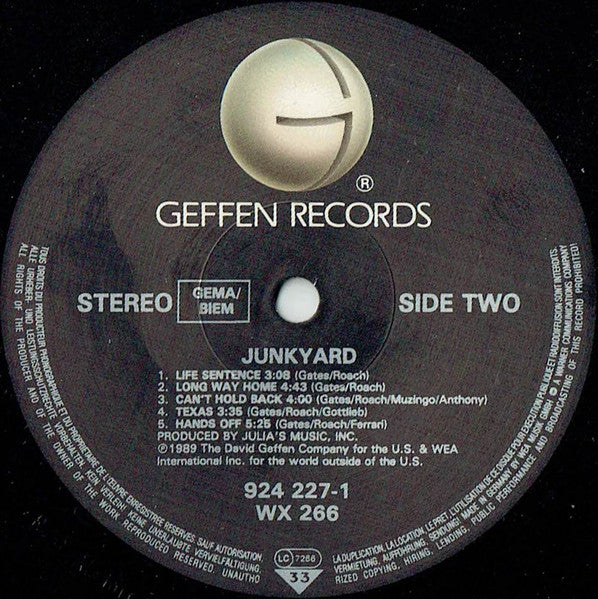 Junkyard (3) : Junkyard (LP, Album)