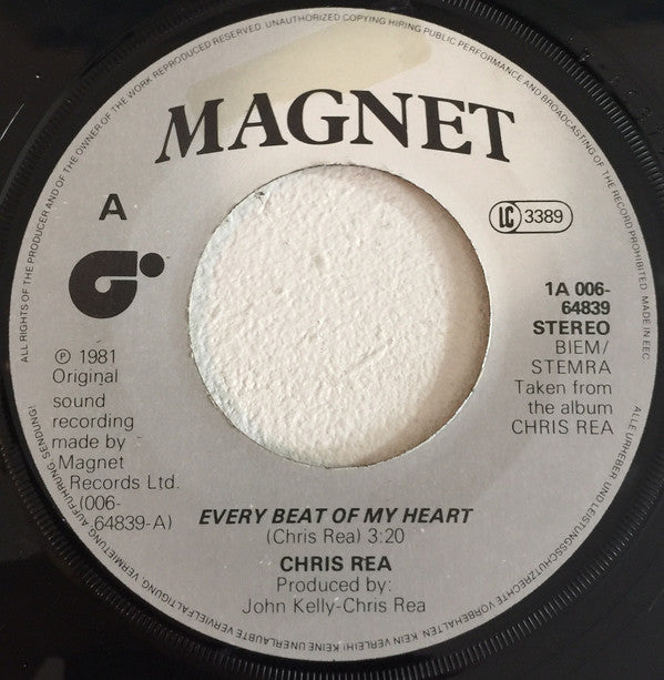 Chris Rea : Every Beat Of My Heart (7", Single)