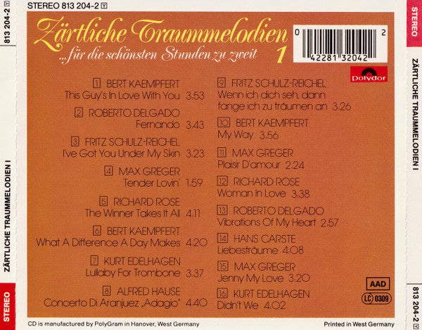 Various : Zärtliche Traummelodien 1 - ... Für Die Schönsten Stunden Zu Zweit (CD, Comp)