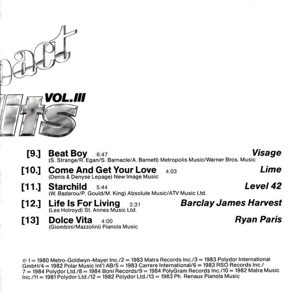 Various : Compact Hits Vol. III (CD, Comp)