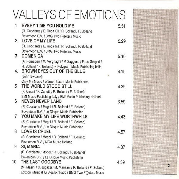 Sandra Reemer : Valleys Of Emotions (CD, Album)