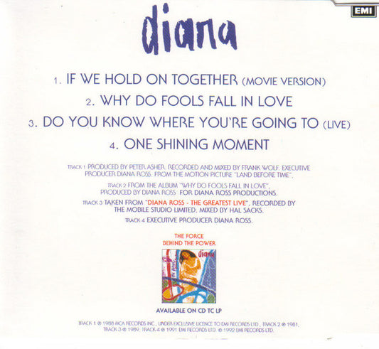 Diana Ross : If We Hold On Together (CD, Single, CD2)