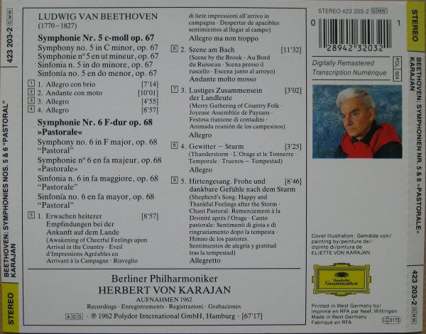 Ludwig van Beethoven - Berliner Philharmoniker, Herbert Von Karajan : Symphonie Nr. 5 - Symphonie Nr. 6 »Pastorale« (CD, Comp, RM)