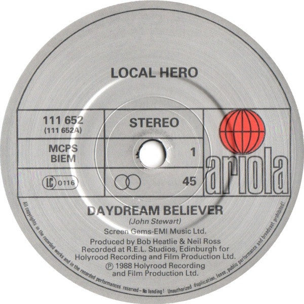 Local Hero (2) : Daydream Believer (7")