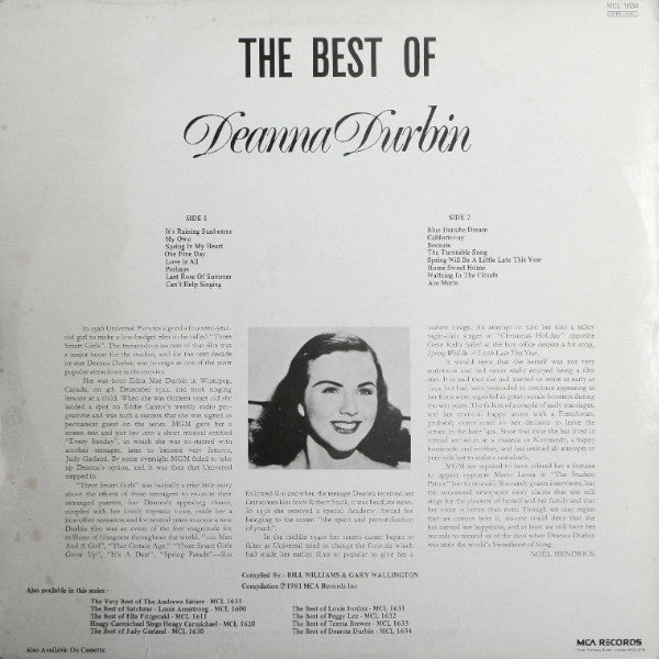 Deanna Durbin : The Best Of Deanna Durbin (LP, Comp, Mono)