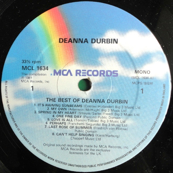 Deanna Durbin : The Best Of Deanna Durbin (LP, Comp, Mono)